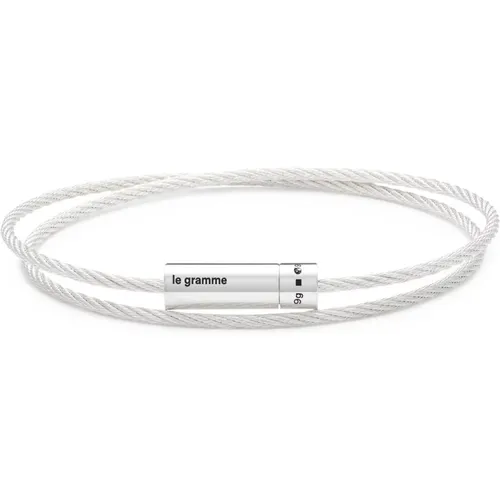 Bracelets, unisex, , Size: XL Double Wrap Cable Bracelet - Le Gramme - Modalova