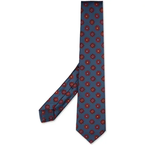 Ties, male, , Size: ONE SIZE Silk Tie with Colorful Pattern - Kiton - Modalova