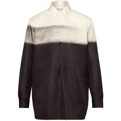 White Trompe l`oeil Pinstripe Shirt , female, Sizes: S - Maison Margiela - Modalova