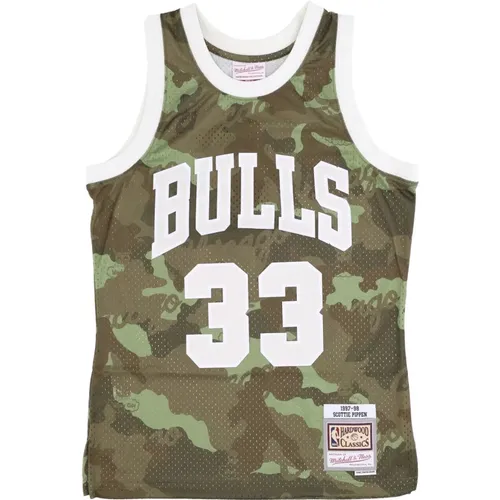 Sleeveless Tops, male, , Size: S NBA Ghost Green Camo Tank Top - Mitchell & Ness - Modalova