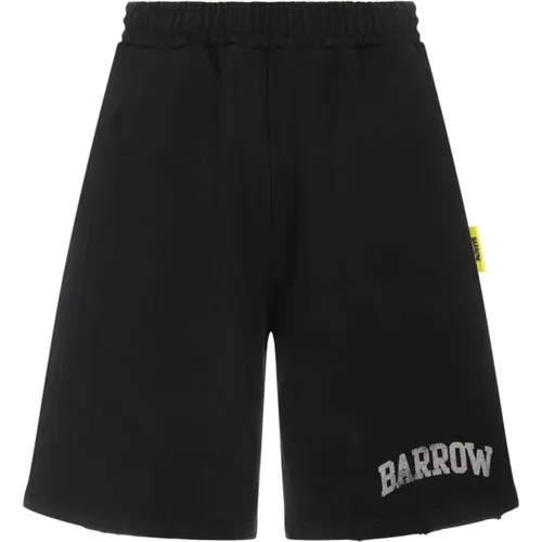 Schwarze sportliche Bermuda-Shorts , Damen, Größe: M - Barrow - Modalova