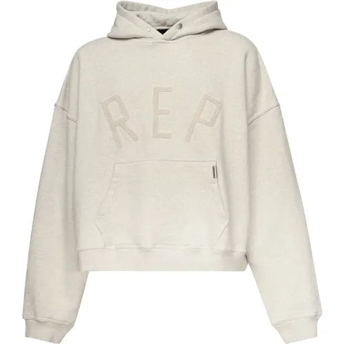 Hoodies, male, , Size: S Embroidered Logo Oversized Cotton Sweater - Represent - Modalova