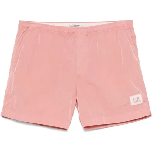 Beachwear, male, , Size: XL Logo Patch Swim Shorts - C.P. Company - Modalova