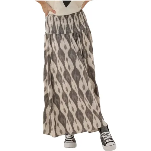 Smock Skirt Ikat Ecru Maxi 10Days - 10Days - Modalova