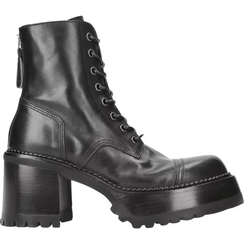 Moderne Kalbsleder-Stiefeletten mit Reißverschlussdetail , Damen, Größe: 36 EU - Premiata - Modalova