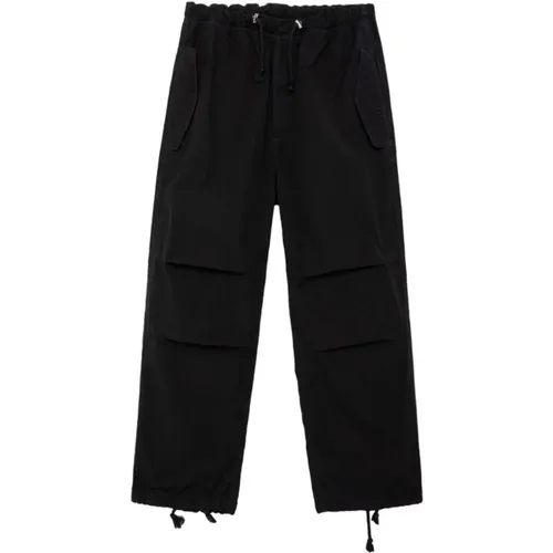 Wide Trousers, male, , Size: S Canvas Parachute Pants with Reticulated Motif - Amish - Modalova