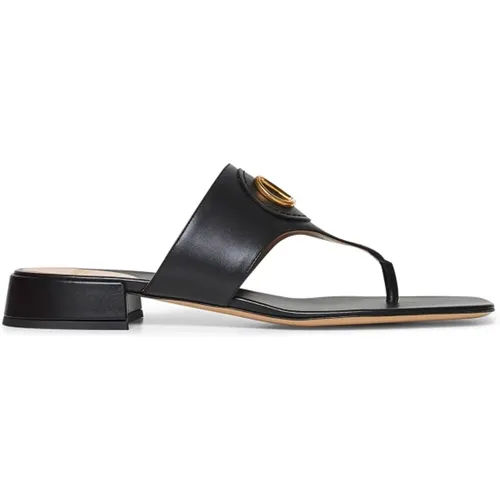 Flip Flops, female, , Size: 9 US Leather Flip Flops - Valentino Garavani - Modalova