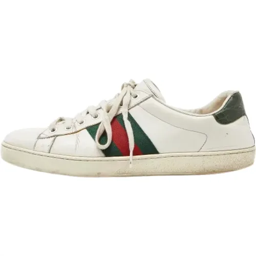 Pre-owned Sneakers, female, , Size: 12 1/2 US Pre-owned Leather sneakers - Gucci Vintage - Modalova