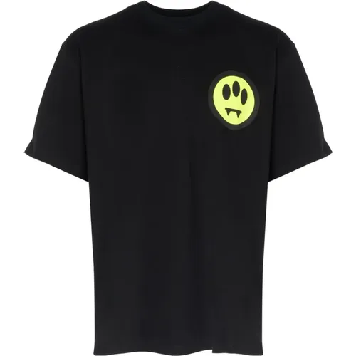 Schwarzes Baumwoll-T-Shirt mit Maxi-Logo , Herren, Größe: M - Barrow - Modalova