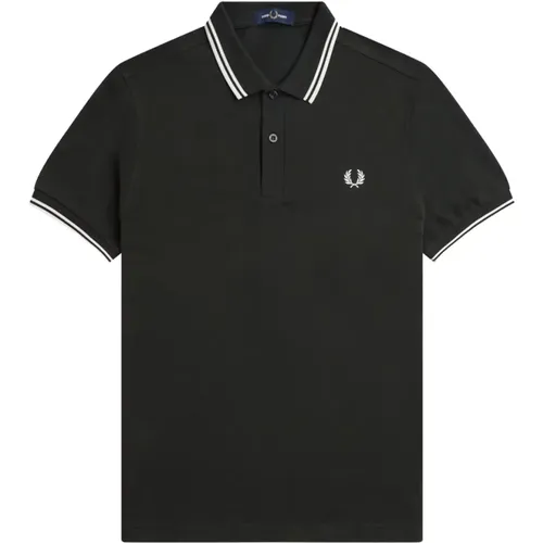 T-Shirts, male, , Size: M Night/White Snow Cotton Polo - Fred Perry - Modalova