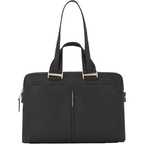 Schwarze Damenhandtasche mit iPad 12,9 , Damen, Größe: ONE Size - Piquadro - Modalova