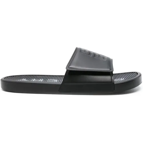 Schwarz/Weiß Slide Scratch Sandalen , Herren, Größe: 40 EU - Givenchy - Modalova