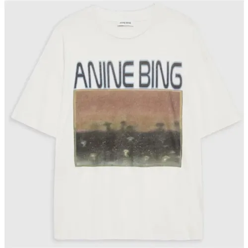 Oversized T-Shirt mit Pilzdruck - Anine Bing - Modalova