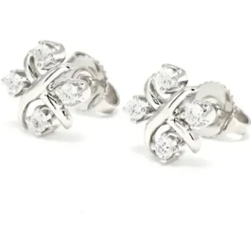 Pre-owned Jewellery, female, , Size: ONE SIZE Pre-owned Platinum earrings - Tiffany & Co. Pre-owned - Modalova