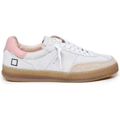 Weiß Rosa Leder Sneakers Niete Verschluss - D.A.T.E. - Modalova