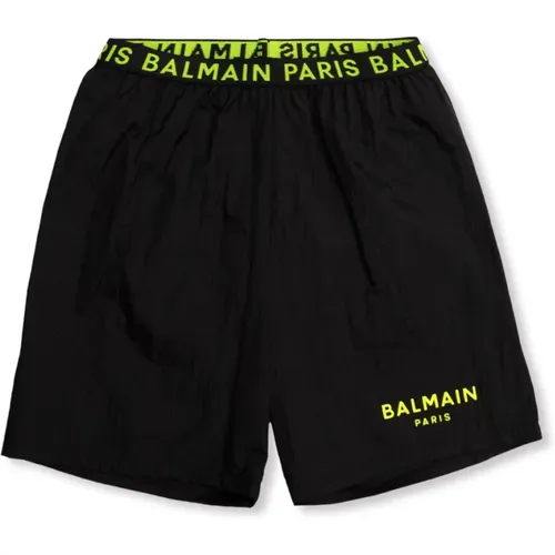 Badehose mit Logo Balmain - Balmain - Modalova