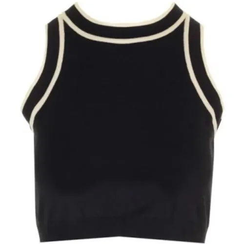 Schwarzes Baumwoll-Crop-Top - Max Mara - Modalova