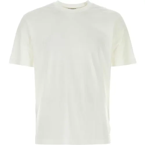 Klassisches Weißes Baumwoll-T-Shirt , Herren, Größe: L - Jil Sander - Modalova