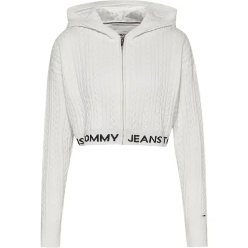 Zip Hoodie , Damen, Größe: L - Tommy Jeans - Modalova