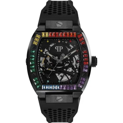 Watches, male, , Size: ONE SIZE Automatic Men's Watch The $keleton Rainbow - Philipp Plein - Modalova