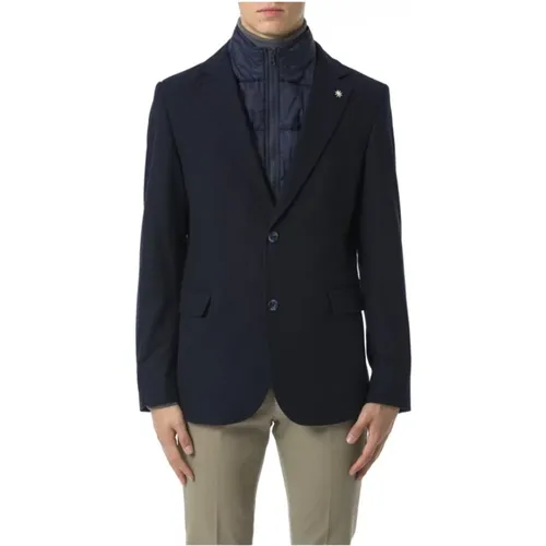 Blazers, male, , Size: L Slim Fit Jacket with Bib - Manuel Ritz - Modalova