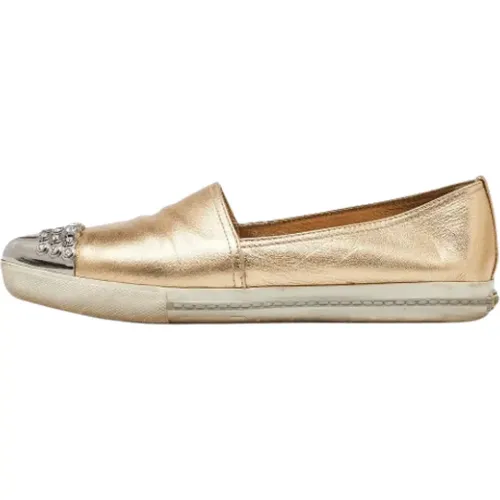 Pre-owned Flats, female, , Size: 11 US Pre-owned Fabric sneakers - Miu Miu Pre-owned - Modalova