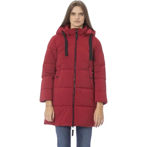 Rote Lange Daunenjacke Eleganter Stil , Damen, Größe: S - Baldinini - Modalova