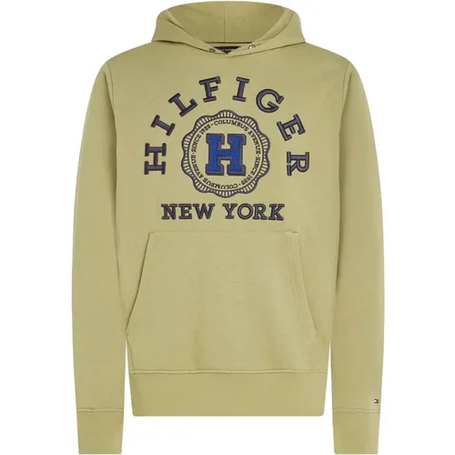 Münz Leinen Sweatshirt , Herren, Größe: S - Tommy Hilfiger - Modalova