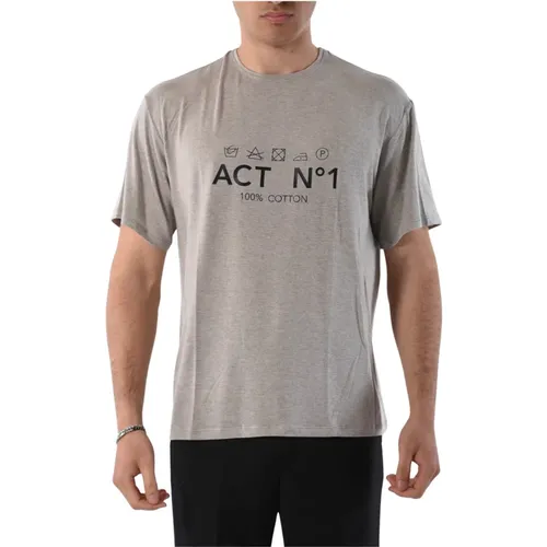 Cotton T-shirt with printed logo , male, Sizes: XS, M, S - ACT N°1 - Modalova