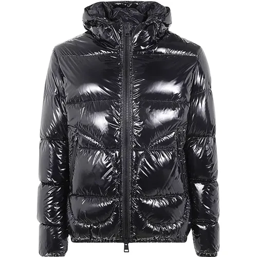 Schwarze Glänzende Nylon Steppjacke - Herno - Modalova