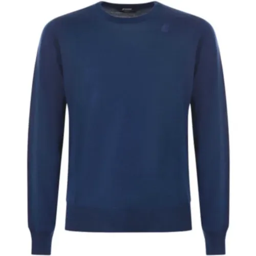 Sebastien Merino Regular Rundhalspullover in Bluette , Herren, Größe: 2XL - K-way - Modalova