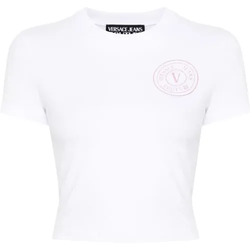 Weiße T-Shirts Polos für Frauen , Damen, Größe: S - Versace Jeans Couture - Modalova