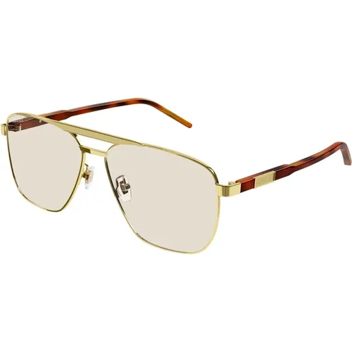 Gold/Light Yellow Sonnenbrillen Gg1164S , Herren, Größe: 58 MM - Gucci - Modalova