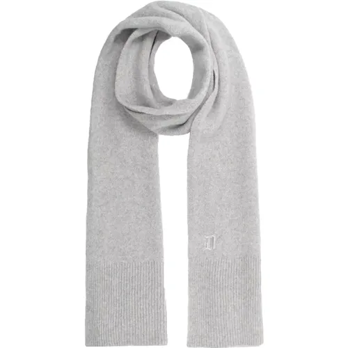 Winter Scarves, male, , Size: ONE SIZE Cashmere Scarf with Contrasting Logo - Dondup - Modalova