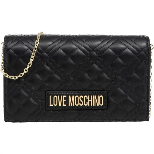 Shoulder Bags, female, , Size: ONE SIZE Chic Shoulder Bag with Magnet Closure - Love Moschino - Modalova