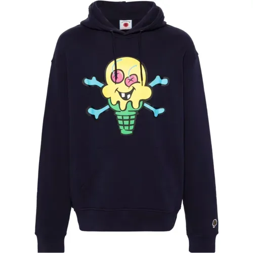 Graphic Print Sweater with Embroidered Logo , male, Sizes: S, L, XL - Icecream - Modalova