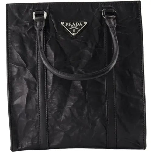 Handtasche mit verstellbarem Riemen und Metalllogo - Prada - Modalova