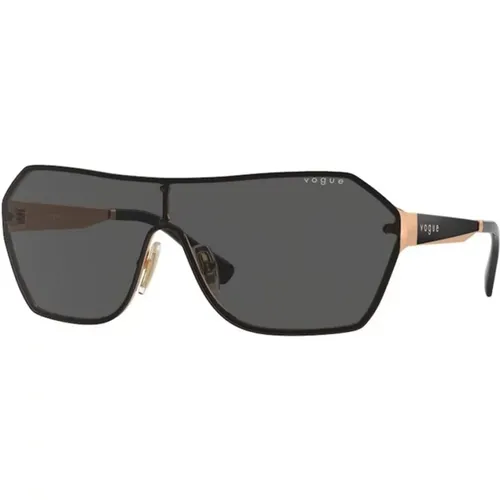 Gold Frame Dark Grey Lens Sunglasses , male, Sizes: 41 MM - Vogue - Modalova