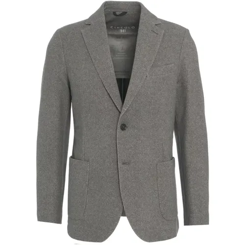 Blazers, male, , Size: L Grey Blazer Aw24 Gentle Wash - Circolo 1901 - Modalova