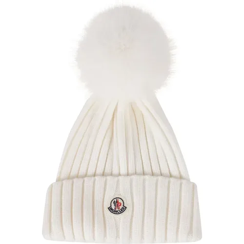 Beanies, female, , Size: ONE SIZE Logo Patch Beanie - Moncler - Modalova