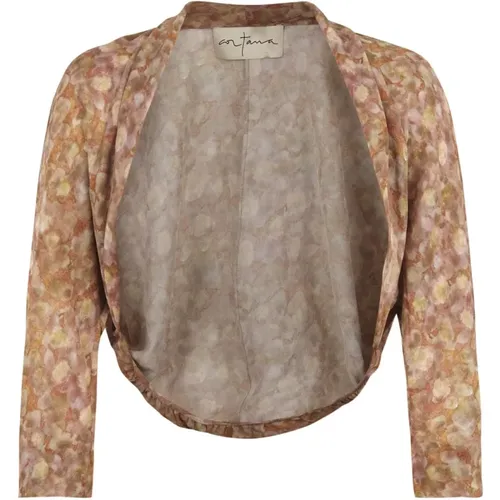 Azalea, short silk printed jacket , female, Sizes: L, S, XL - Cortana - Modalova