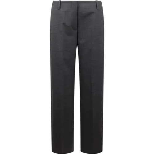 Flannel Stretch Trousers Straight Cut , female, Sizes: S, M - TORY BURCH - Modalova