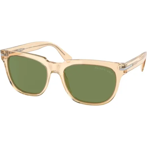 Sunglasses, male, , Size: 56 MM Stylish Sunglasses in Transparent Brown/Green - Prada - Modalova