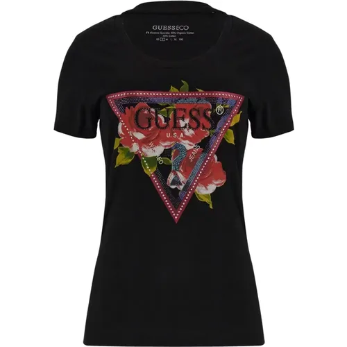 Damen Logo T-Shirt , Damen, Größe: S - Guess - Modalova