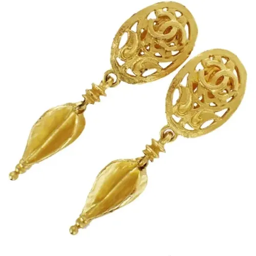 Pre-owned Jewellery, female, , Size: ONE SIZE Pre-owned Metal earrings - Chanel Vintage - Modalova