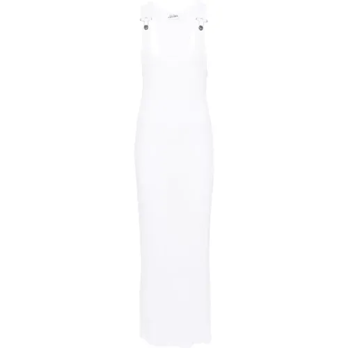 Weißes Langes Kleid mit Ovalen Ausschnitt - Jean Paul Gaultier - Modalova