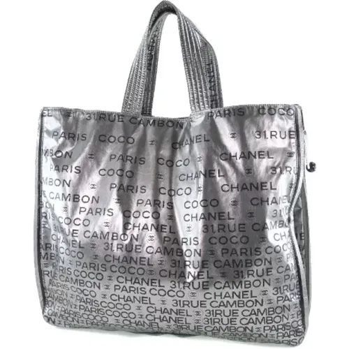 Pre-owned Silver Polyester Tote Bag , unisex, Sizes: ONE SIZE - Chanel Vintage - Modalova