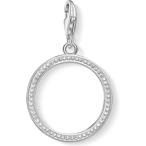 Circle Charm Pendant with White Zirconia , female, Sizes: ONE SIZE - Thomas Sabo - Modalova