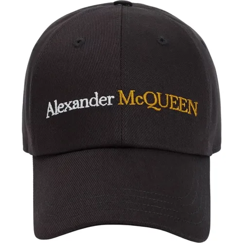 Caps, male, , Size: M Classic Logo Bicolor Gold Hat - alexander mcqueen - Modalova