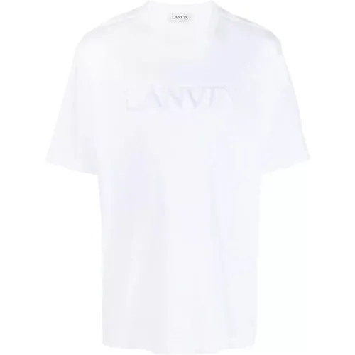 Klassisches Besticktes T-Shirt in Optic , Herren, Größe: XL - Lanvin - Modalova